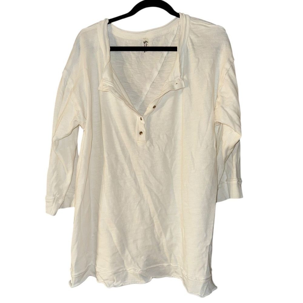 Free People Intimately Organic Cotton Pullover Ivory Size Medium - Picture 3 of 7